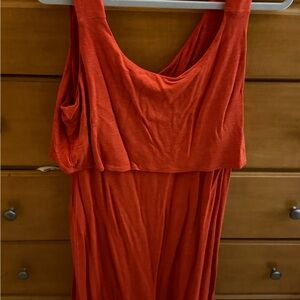 CAbi Vibrant Orange Backless Dress